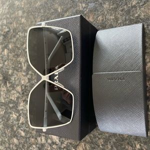Authentic – white Prada, aviator, sunglasses